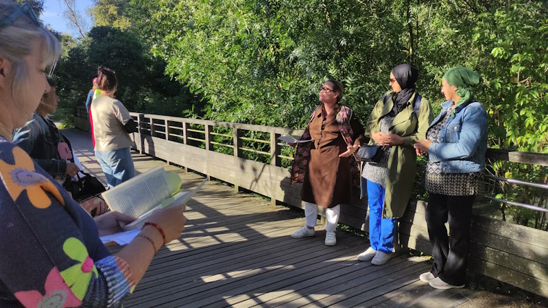 lectures théâtrales en extérieure 1, parc de Moine, Cholet, La grange aux Arts